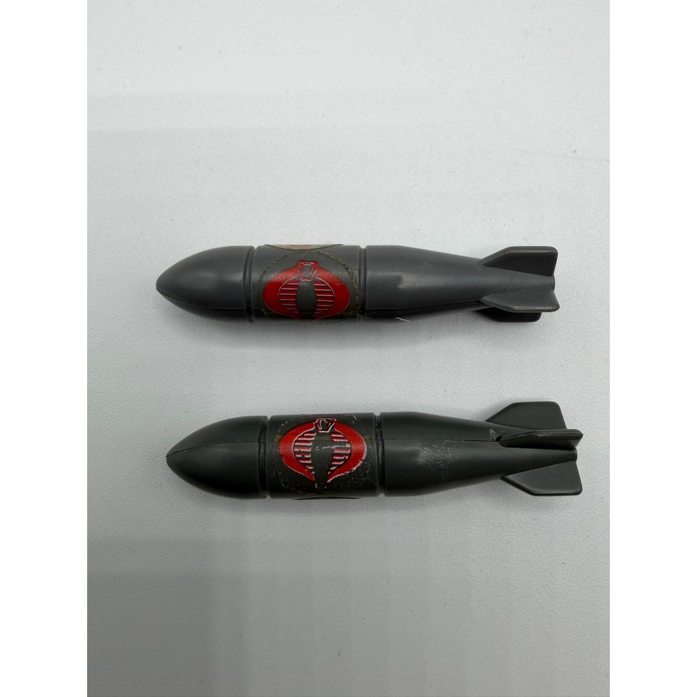 Vintage GI Joe Cobra Rattler Bomb Accessories Set of 2 Dark Grey 3.75" Toy ARAH - Picture 2 of 7
